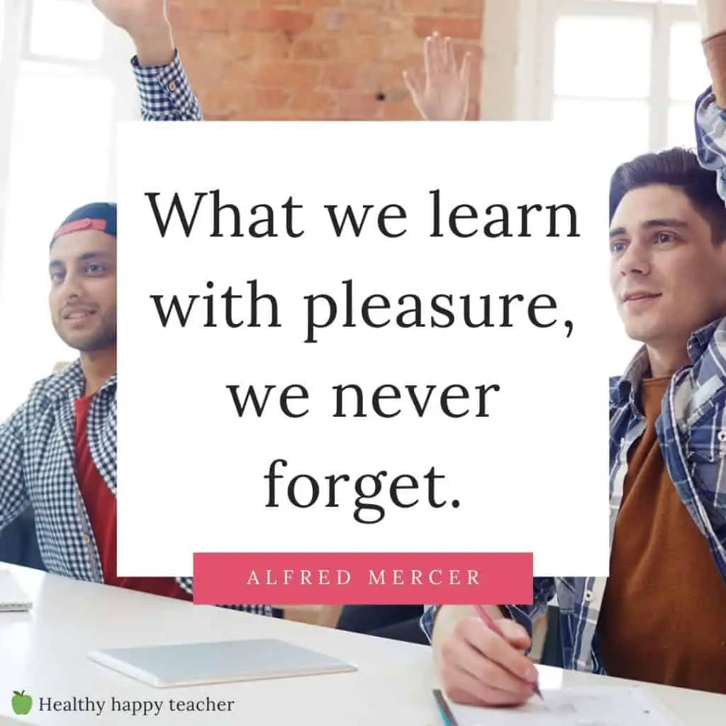Quote by Albert Merver with two boys in the background with their hands up.