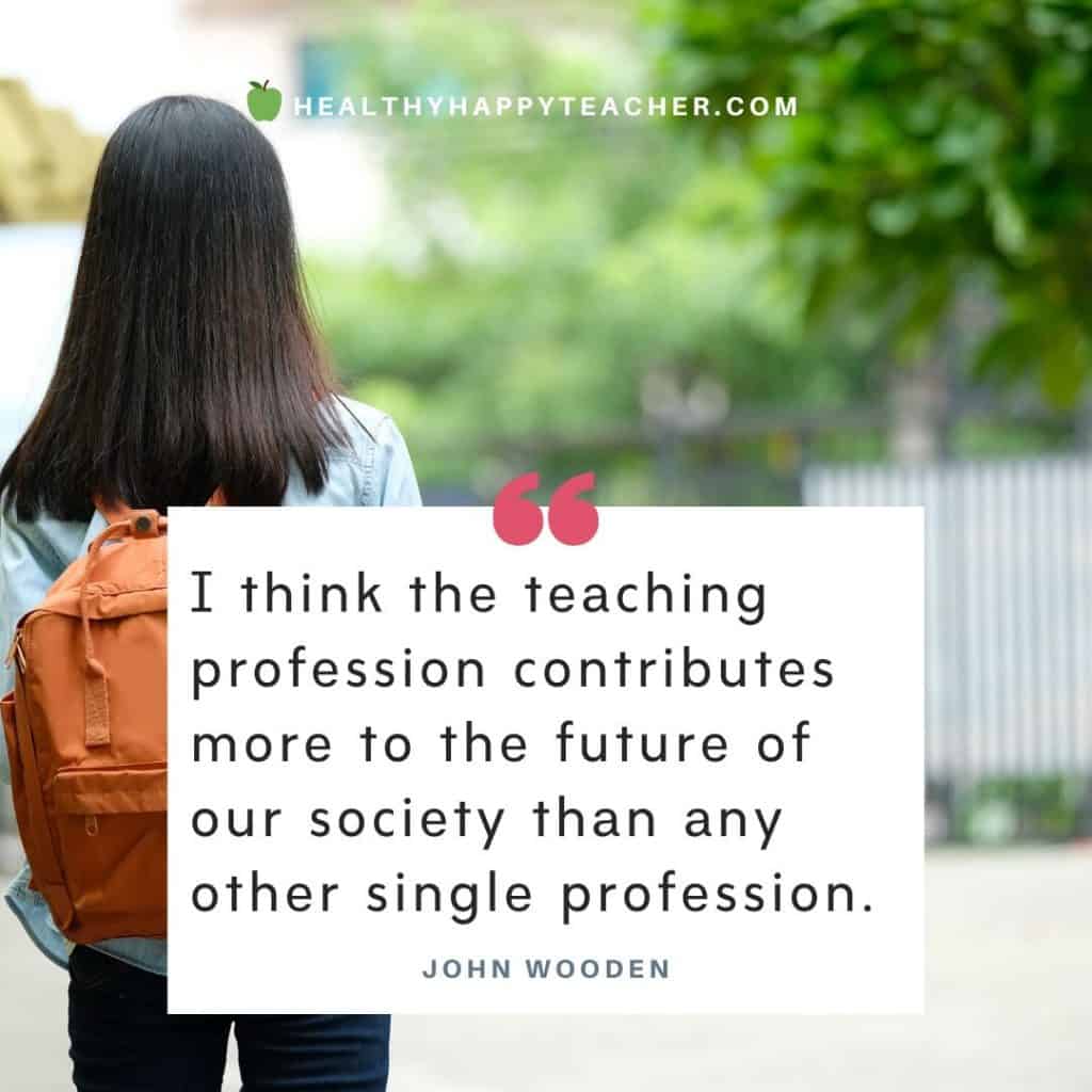 A John Wooden quote with a young teen with a backpack on facing away from the camera in the background.