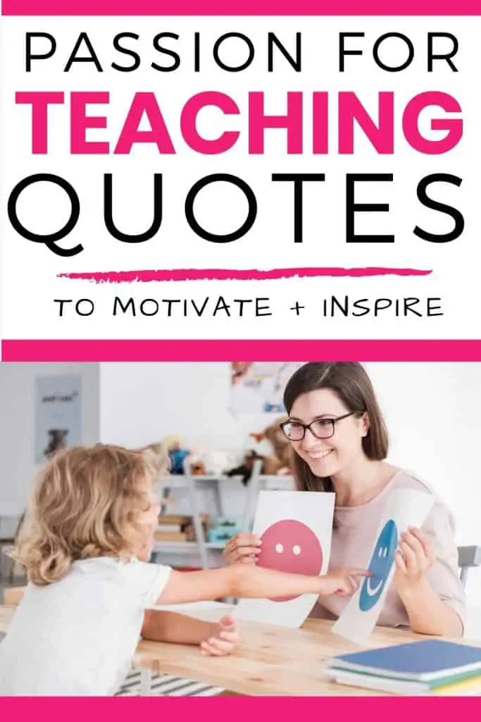 Female teacher taking to student with the text overlay, "passion for teaching quotes to motivate and inspire."
