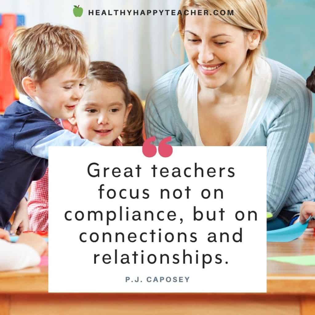 A PJ Caposey quote on the teacher student relationship